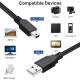 Mini USB 2.0 Male to Mini-B cable (30 CMs) for Arduino NANO/FTDI Module/External HDDS/Camera/Card Readers