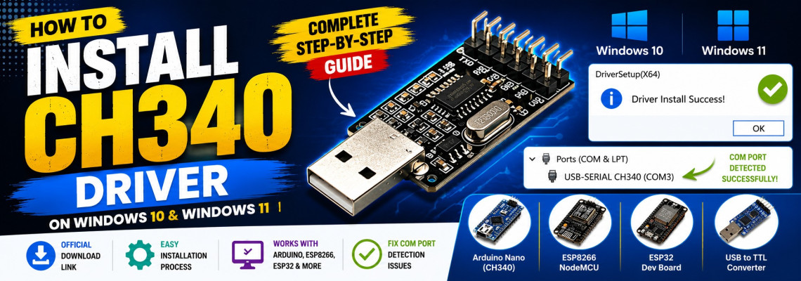 Install CH340 Driver on Windows 10 & Windows 11 (2026)
