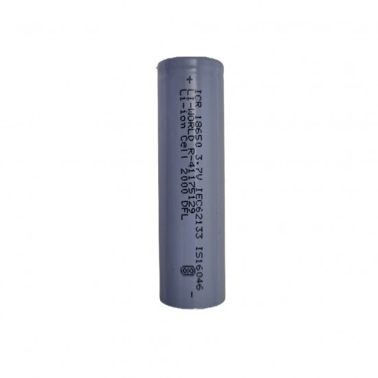 3.7Volt 2000mAh 18650 Li-ion Rechargeable Battery (Flat Top) - 1Piece