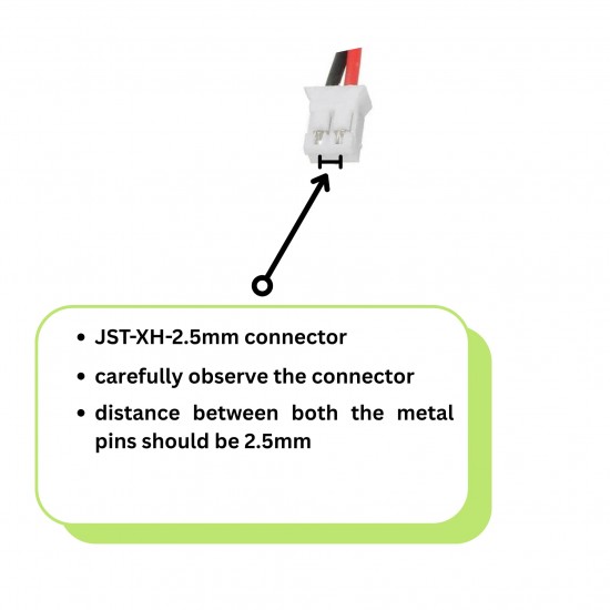 3.7Volt 2000mAh 18650 Li-ion Rechargeable Battery with JST-XH 2.5mm Connector