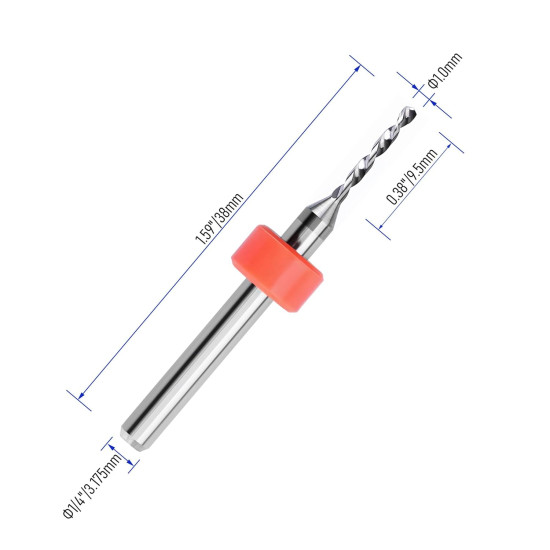 Carbide Drill Bit Engraving Bit 1.0 mm for CNC - PCB Milling Machine
