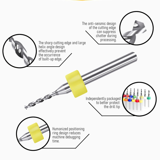 Carbide Drill Bit Engraving Bit 1.0 mm for CNC - PCB Milling Machine