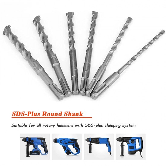 Hammer Drill Bit Set 3 Pcs SDS Plus 6, 8, 10 mm Hammer Drill Bit Set 3 Pcs SDS Plus 6, 8, 10 mm