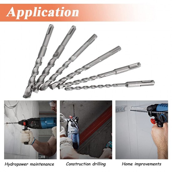 Hammer Drill Bit Set 3 Pcs SDS Plus 6, 8, 10 mm Hammer Drill Bit Set 3 Pcs SDS Plus 6, 8, 10 mm