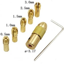 Drill Chuck Set 0.5-3mm for 555 DC Motor (3.17mm Shaft Dia) Drill Chuck Set 0.5-3mm for 555 DC Motor (3.17mm Shaft Dia)