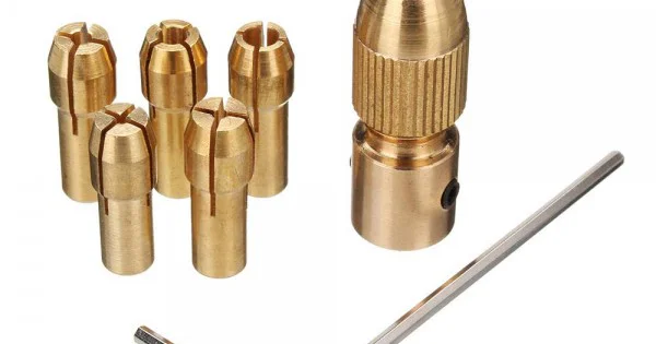 GTIWUNG 3.17mm 2.35mm Kleine Elektrische Boor Spantang, Micro Twist Boor Chuck Set, Mini Twist Boor Elektrische Grinder Houtbewerking Messing Boor Chucks, Inclusief 0.5mm/1mm/1.5mm/2.5mm/3.0mm