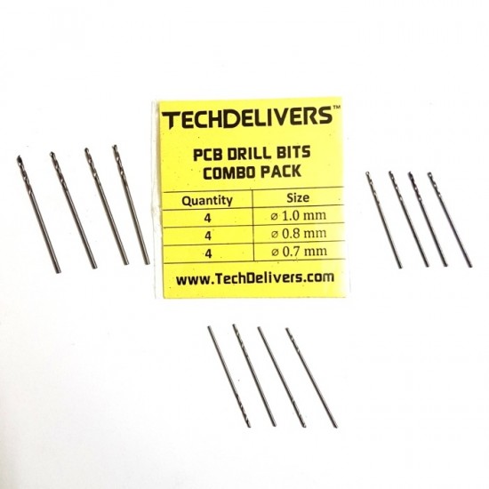 Drill Bits Combo Pack of 12 Pieces PCB Micro 0.7 - 0.8 - 1.0 mm