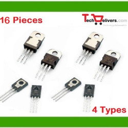 Power Transistor Assorted Kit 4-Type of NPN & PNP 16-Pieces