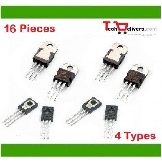 Power Transistor Assorted Kit 4-Type of NPN & PNP 16-Pieces