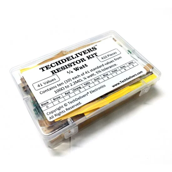 Resistor Assorted Kit BOX - 41 values - 410 pieces 5% 0.25W Resistor Kit