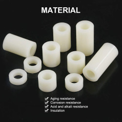 Cylindrical Plastic Spacer Height 6mm Non‑Threaded Female‑to‑Female 