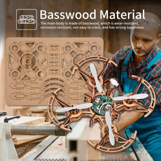 Wooden Assembly DIY Toy Drone Aircraft with Remote Wooden Assembly DIY Toy Drone Aircraft with Remote