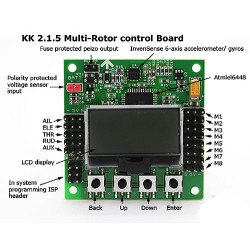 KK2.1 Multi-rotor LCD Flight Control Board With 6050MPU And Atmel 644PA KK2.1 Multi-rotor LCD Flight Control Board With 6050MPU And Atmel 644PA