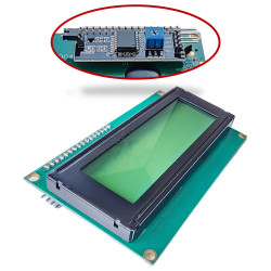LCD 20×4 Alphanumeric Display with soldered I²C/IIC interface – Green Backlight