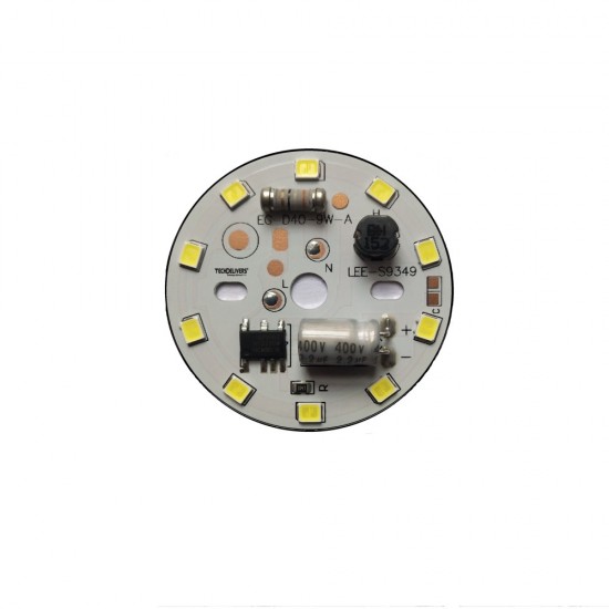 DOB 9Watt Alpha 220V AC round led strip 10 LEDs Direct on Board (White)