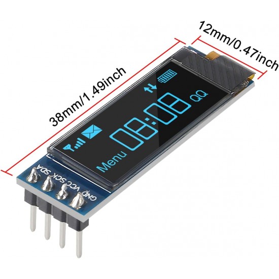 OLED Display 0.91 Inch BLUE 4-Pin Module I2C/IIC