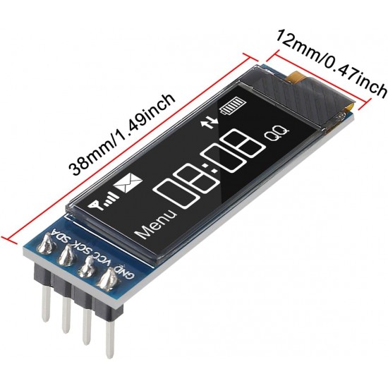 OLED Display 0.91 Inch WHITE 4-Pin Module I2C/IIC