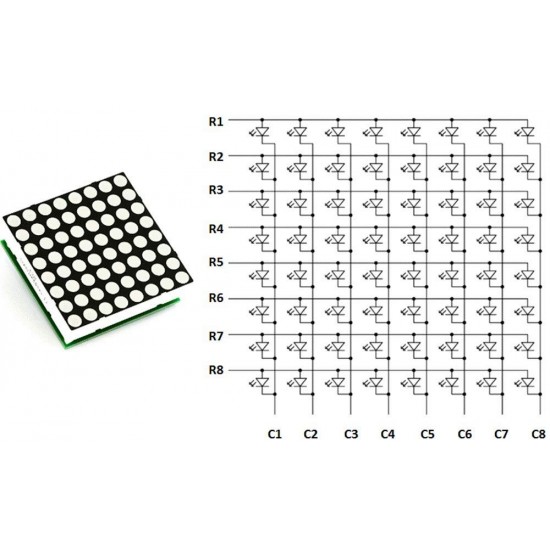 8x8 Dot Matrix Display - Common Cathode