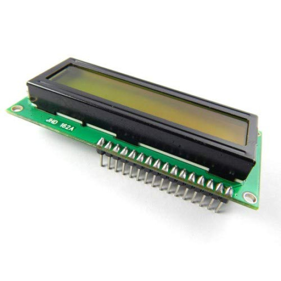 LCD 16X2 Alphanumeric Display preSOLDERED Male Header - Green Backlight