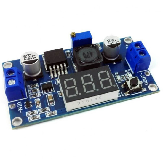 LM2596 2A Buck Step-down Power Converter Module DC 4 ~ 40 to 1.3-37V LED Voltmeter