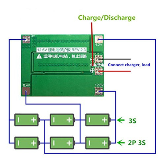 Battery Charging Module 3S BMS 40A Protection Board 12.6V