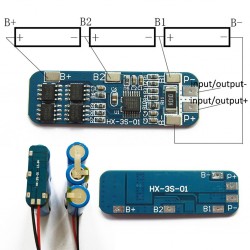 Battery Charging Module BMS With Protection 11.1V-12.6V 3cell 3S 10A 18650 Battery Charging Module BMS With Protection 11.1V-12.6V 3cell 3S 10A 18650
