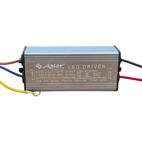 Aster 50/60W 24-40V 1500mA LED Driver Power Supply