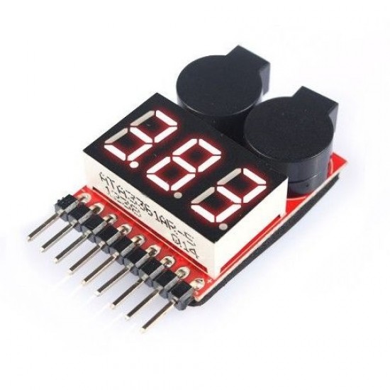 Lipo Battery Voltage Indicator Tester with LOW VOLTAGE Buzzer Alarm 2 in 1 for Quadcopter