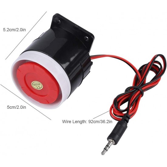 Siren DC 12V Mini Red Wired Horn – 120dB Home Security Alarm Siren DC 12V Mini Red Wired Horn – 120dB Home Security Alarm