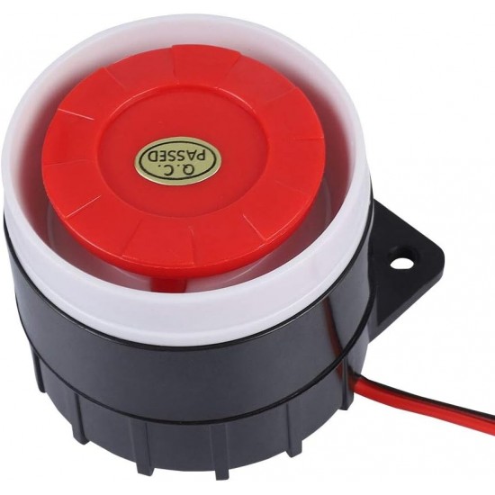 Siren DC 12V Mini Red Wired Horn – 120dB Home Security Alarm Siren DC 12V Mini Red Wired Horn – 120dB Home Security Alarm