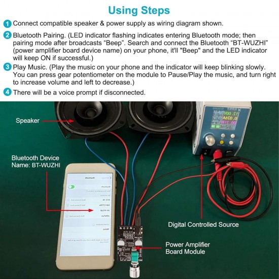 Audio Amplifier ZK-502L 2x50W with Volume Control & Bluetooth 5.0 Audio Amplifier ZK-502L 2x50W with Volume Control & Bluetooth 5.0