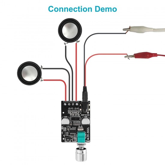 Audio Amplifier ZK-502L 2x50W with Volume Control & Bluetooth 5.0 Audio Amplifier ZK-502L 2x50W with Volume Control & Bluetooth 5.0