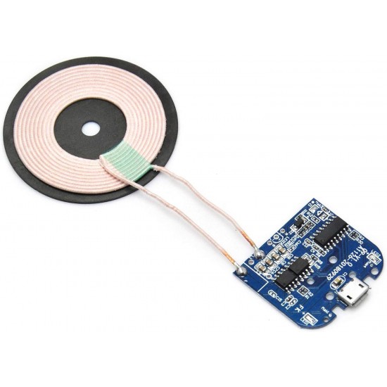 Wireless Charging Transmitter Module with Coil 5V DC Qi Standard Micro USB Input Wireless Charging Transmitter Module with Coil 5V DC Qi Standard Micro USB Input