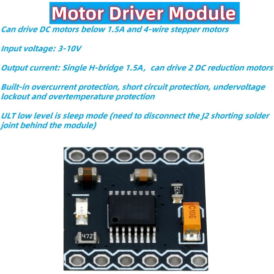 DRV8833 1.5A Dual H‑Bridge DC Gear Motor Driver Controller Board Module