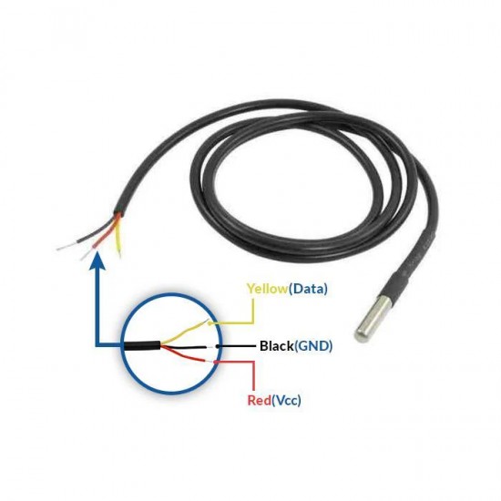 DS18B20 Digital Temperature Sensor Probe Waterproof 1 Meter