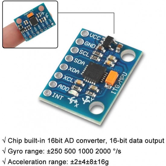 MPU-6050 6-Axis Accelerometer + Gyroscope Module MPU-6050 6-Axis Accelerometer + Gyroscope Module