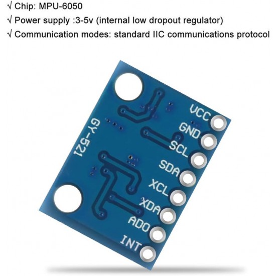 MPU-6050 6-Axis Accelerometer + Gyroscope Module MPU-6050 6-Axis Accelerometer + Gyroscope Module