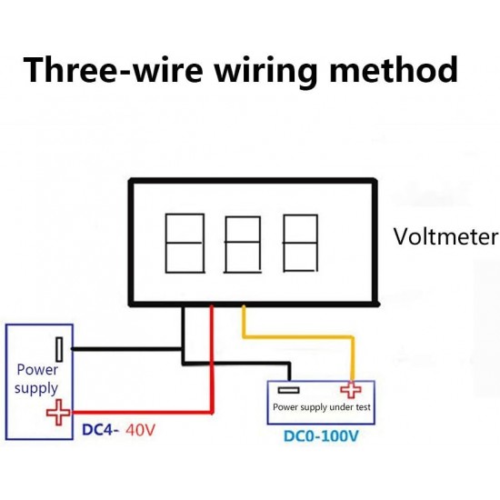Voltmeter Module Three Wire 0-100V DC 0.36" Red Voltmeter Module Three Wire 0-100V DC 0.36" Red