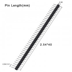 Header Berg Strip MALE Straight Break away 40-pin 0.1" (2.54 mm) spacing Header Berg Strip MALE Straight Break away 40-pin 0.1" (2.54 mm) spacing
