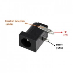 DC Jack Connector Female 5.5mm x 2.1mm PCB Mount Type  DC Jack Connector Female 5.5mm x 2.1mm PCB Mount Type