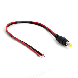 DC Power MALE Digital Cable 12V 5A MALE Connectors for CCTV Security Camera and Lighting Power Adapter(2.1mm x 5.5mm, Ultra Thick) DC Power MALE Digital Cable 12V 5A MALE Connectors for CCTV Security Camera and Lighting Power Adapter(2.1mm x 5.5mm, Ultra Thick)