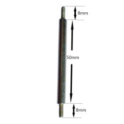 Cylindrical Metal Spacer Height 50mm Threaded 1/8 Male Ends with Nut