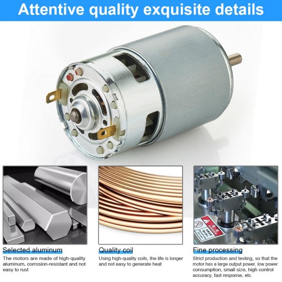 RS-775 DC Motor with Ball Bearing Round Shaft 12V - High Torque RS-775 DC Motor with Ball Bearing Round Shaft 12V - High Torque