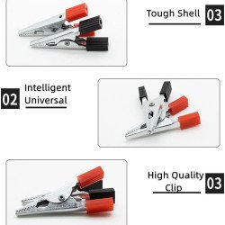 Crocodile Alligator Clip 30mm Red & Black Pair Crocodile Alligator Clip 30mm Red & Black Pair