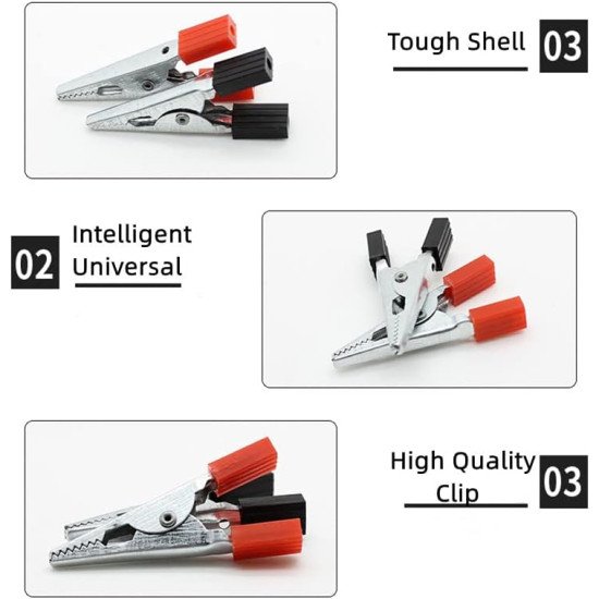 Crocodile Alligator Clip 30mm Red & Black Pair Crocodile Alligator Clip 30mm Red & Black Pair