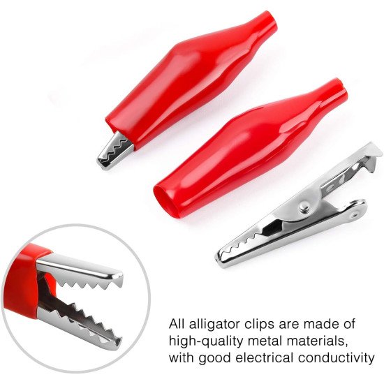 Crocodile Alligator Clip Sleeve 25mm Red & Black Pair Crocodile Alligator Clip Sleeve 25mm Red & Black Pair