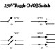 Toggle Switch 6-Pin 3-Position DPDT, ON-OFF-ON, 6A/250V AC Toggle Switch 6-Pin 3-Position DPDT, ON-OFF-ON, 6A/250V AC