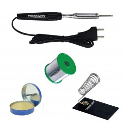 TECHDELIVERS® 10Watt Soldering Iron Kit, Soldering Wire Reel, Soldering Paste, Stand 10 W Bakelite Handle TECHDELIVERS® 10Watt Soldering Iron Kit, Soldering Wire Reel, Soldering Paste, Stand 10 W Bakelite Handle