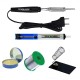 TECHDELIVERS® Solder Iron 10w Kit Bakelite Handle, Desoldering Pump, Soldering Wire Reel, Soldering Paste, Stand