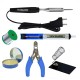 TECHDELIVERS® Bakelite Solder Iron 10w Kit, Desoldering Pump, Soldering Wire Reel, Soldering Paste, Stand, Cutter